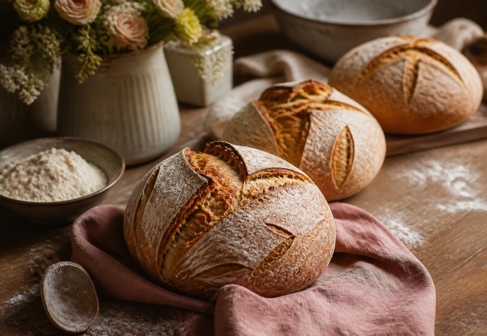 Massa de pão descansando em cesto de fermentação